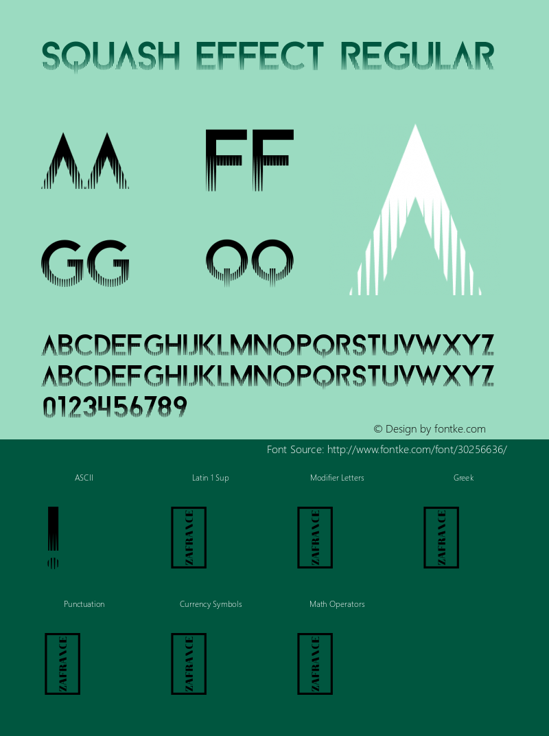 SQUASH EFFECT Version 1.00;March 26, 2019;FontCreator 11.5.0.2422 64-bit Font Sample