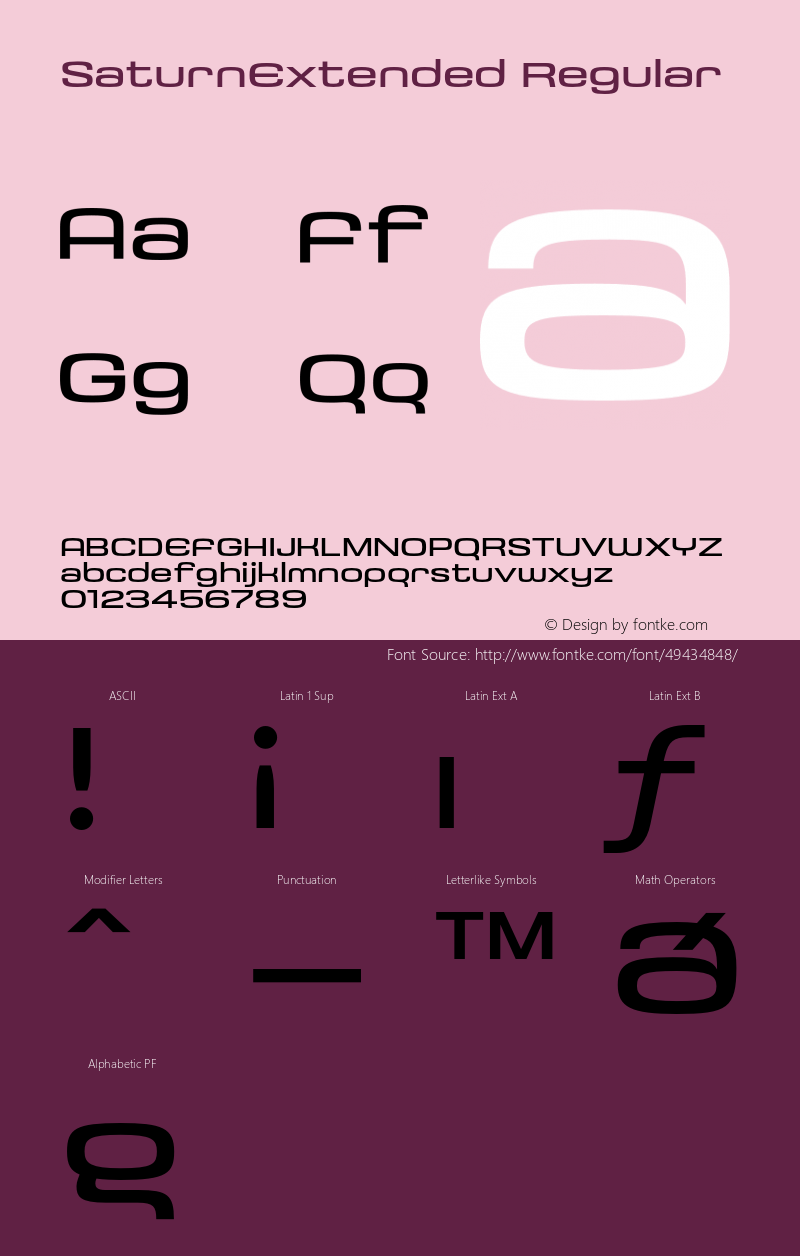 SaturnExtended 1.0; pdf-x uazero; DTL KM; Font Sample