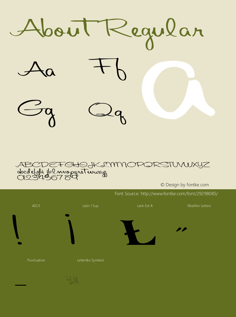 About Regular Altsys Metamorphosis:10/26/94 Font Sample