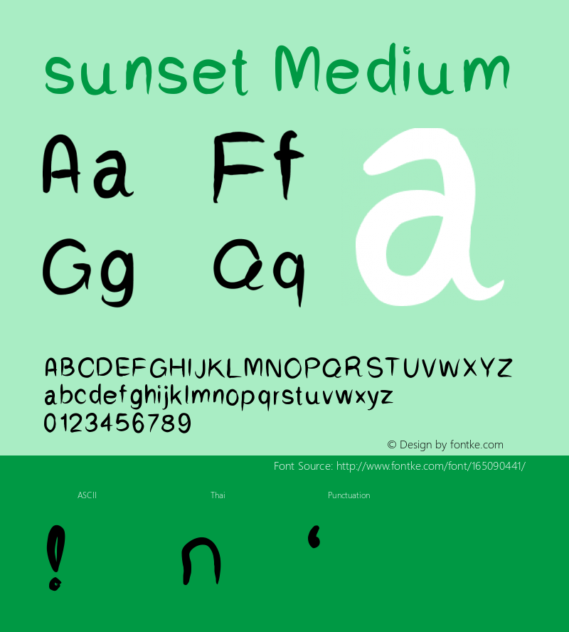 sunset Version 001.000 Font Sample