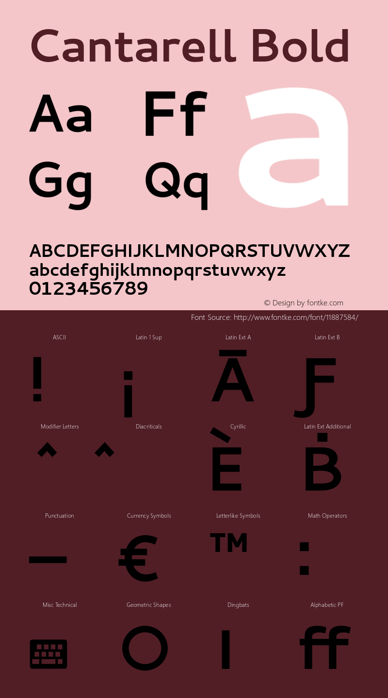 Cantarell Bold Version 0.0.12 Font Sample