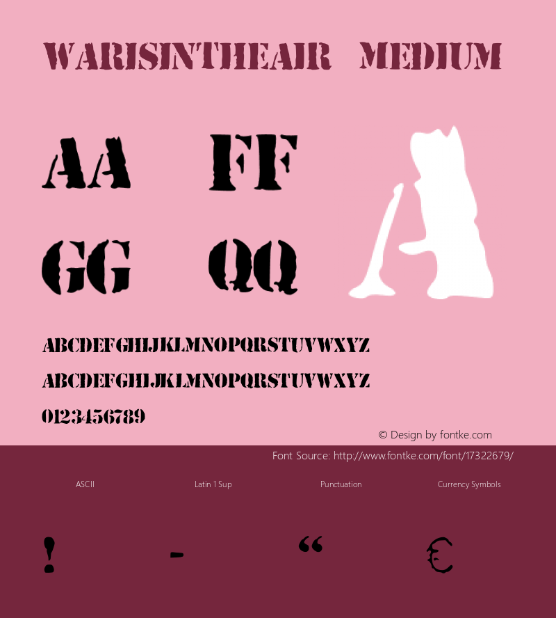 WarIsInTheAir Medium Version 001.000 Font Sample