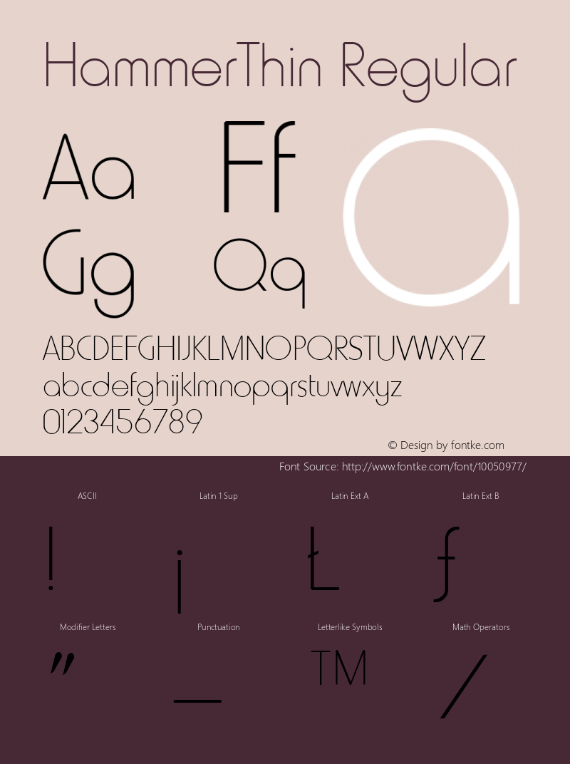 HammerThin Regular Publisher's Paradise -- Media Graphics International Inc. Font Sample