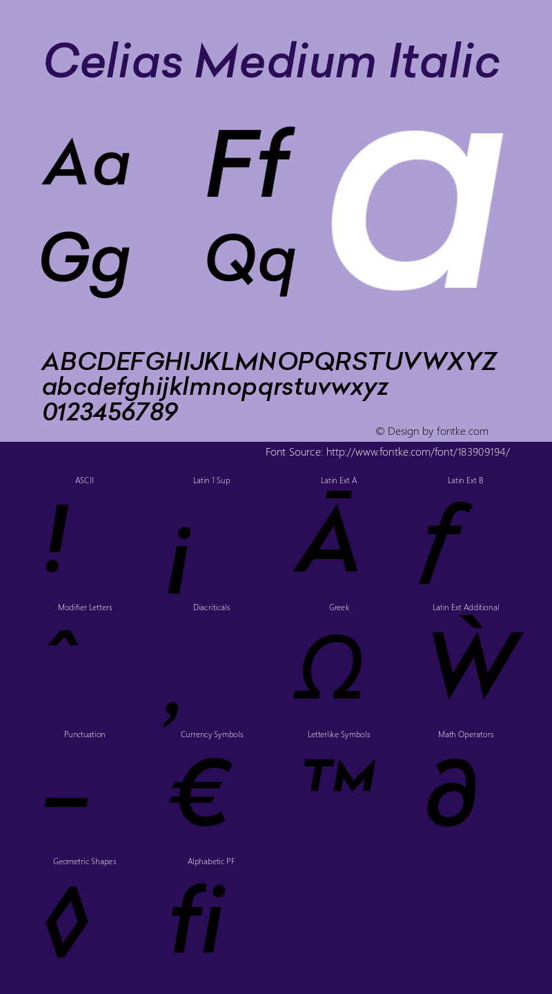 Celias Medium Italic Version 1.000;PS 001.000;hotconv 1.0.70;makeotf.lib2.5.58329;图片样张