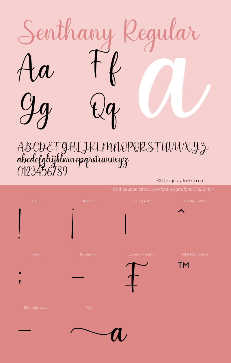 Senthany Version 1.00;February 27, 2020;FontCreator 12.0.0.2563 64-bit Font Sample