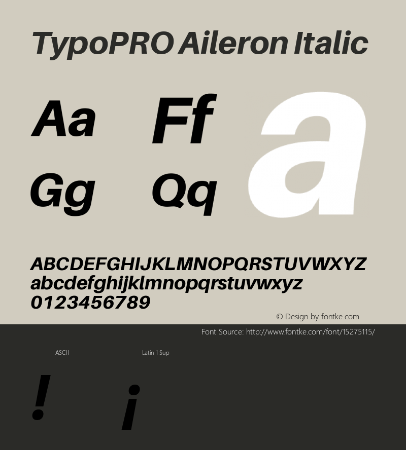 TypoPRO Aileron Italic Version 1.102;PS 001.102;hotconv 1.0.70;makeotf.lib2.5.58329 Font Sample