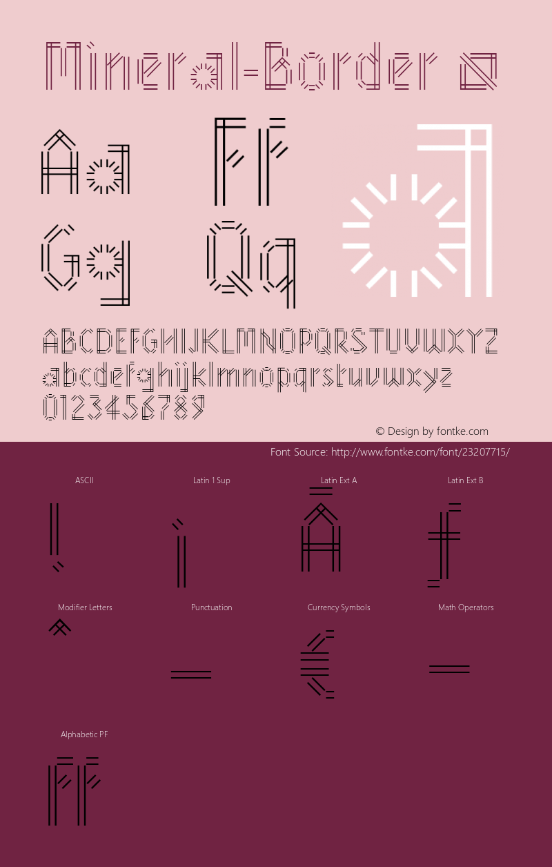 ☞Mineral Border Version 1.101;PS 001.001;hotconv 1.0.38;com.myfonts.easy.benbenworld.mineral.border.wfkit2.version.4cNx Font Sample