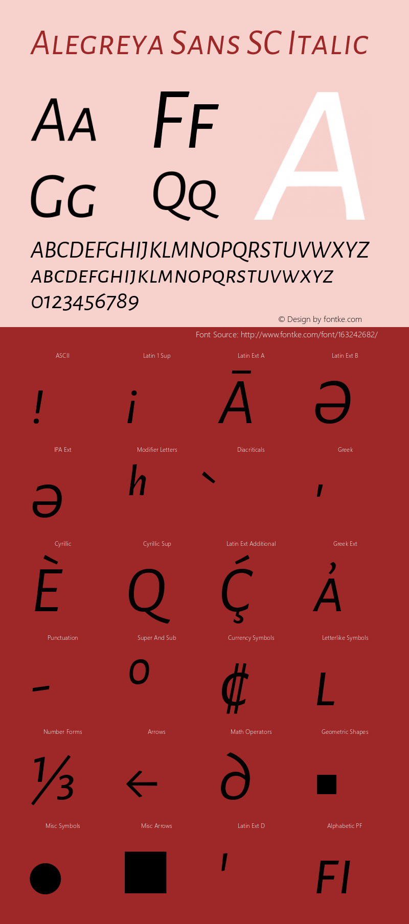 Alegreya Sans SC Italic Version 2.003; ttfautohint (v1.6) Font Sample