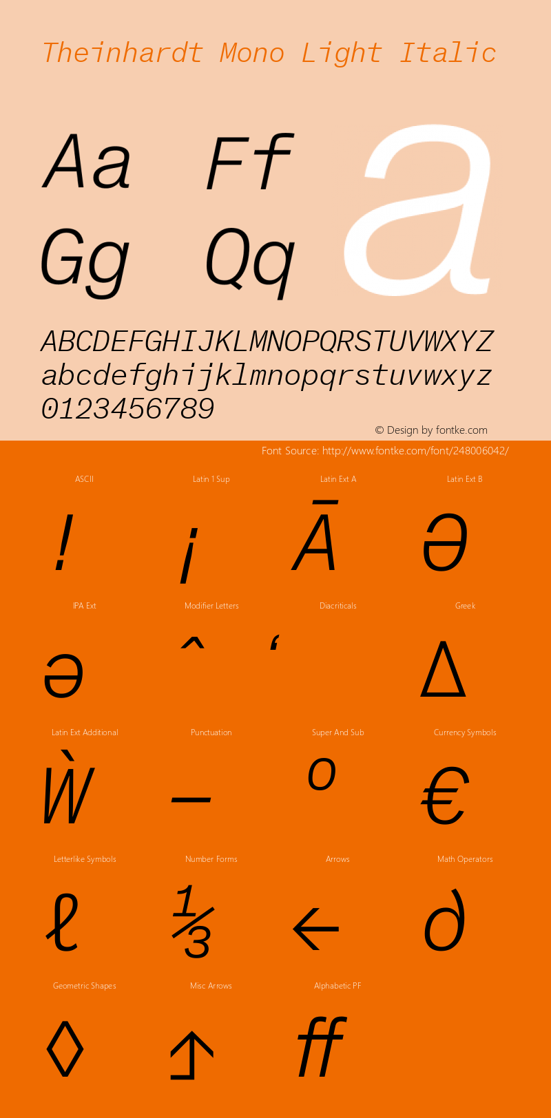 Theinhardt Mono Light Italic Version 1.002; build 0002图片样张