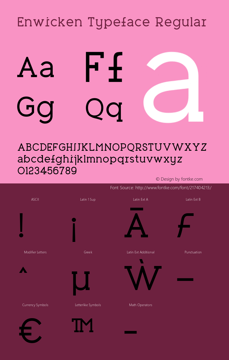 Enwicken Typeface Regular Version 1.000图片样张