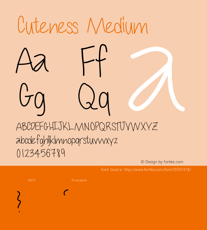 Cuteness Medium Version 001.000 Font Sample