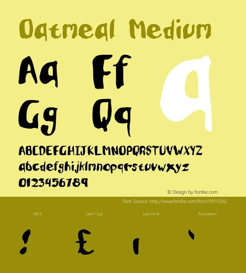 Oatmeal Medium Version 001.000 Font Sample