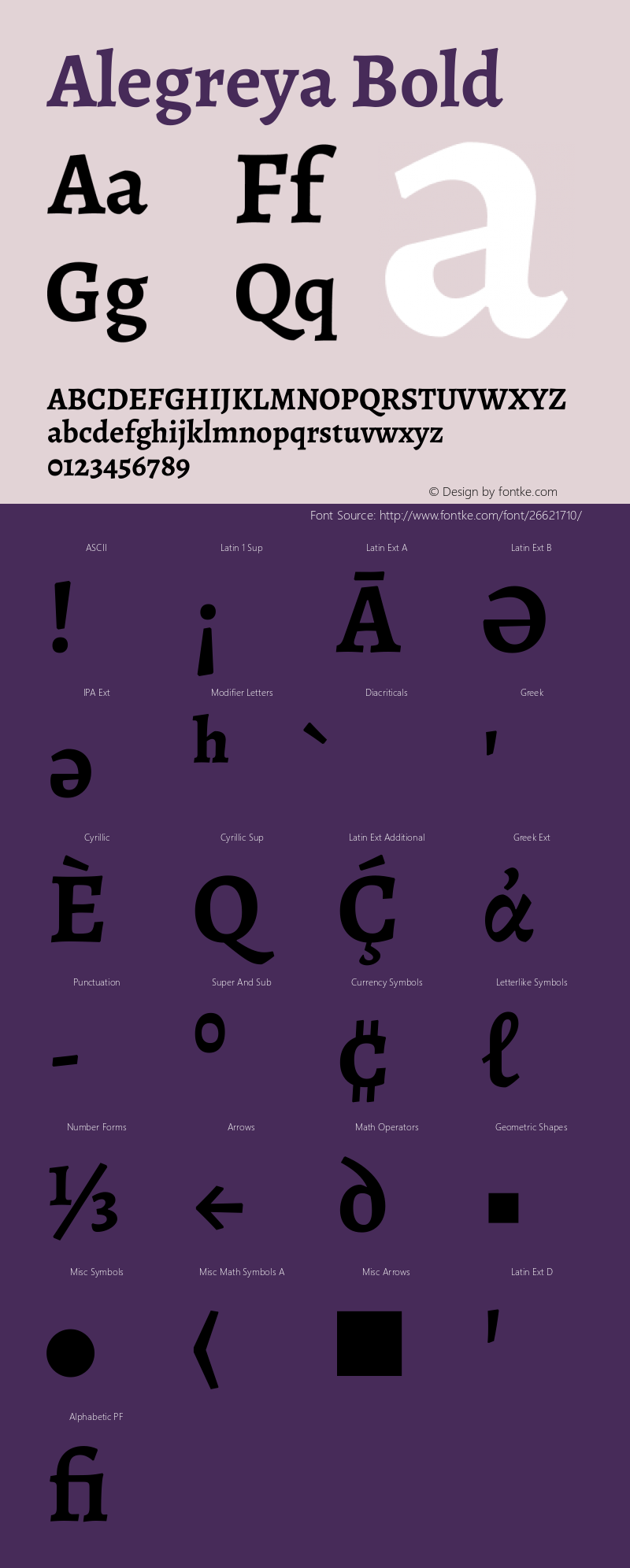 Alegreya Bold Version 2.008; ttfautohint (v1.8) Font Sample