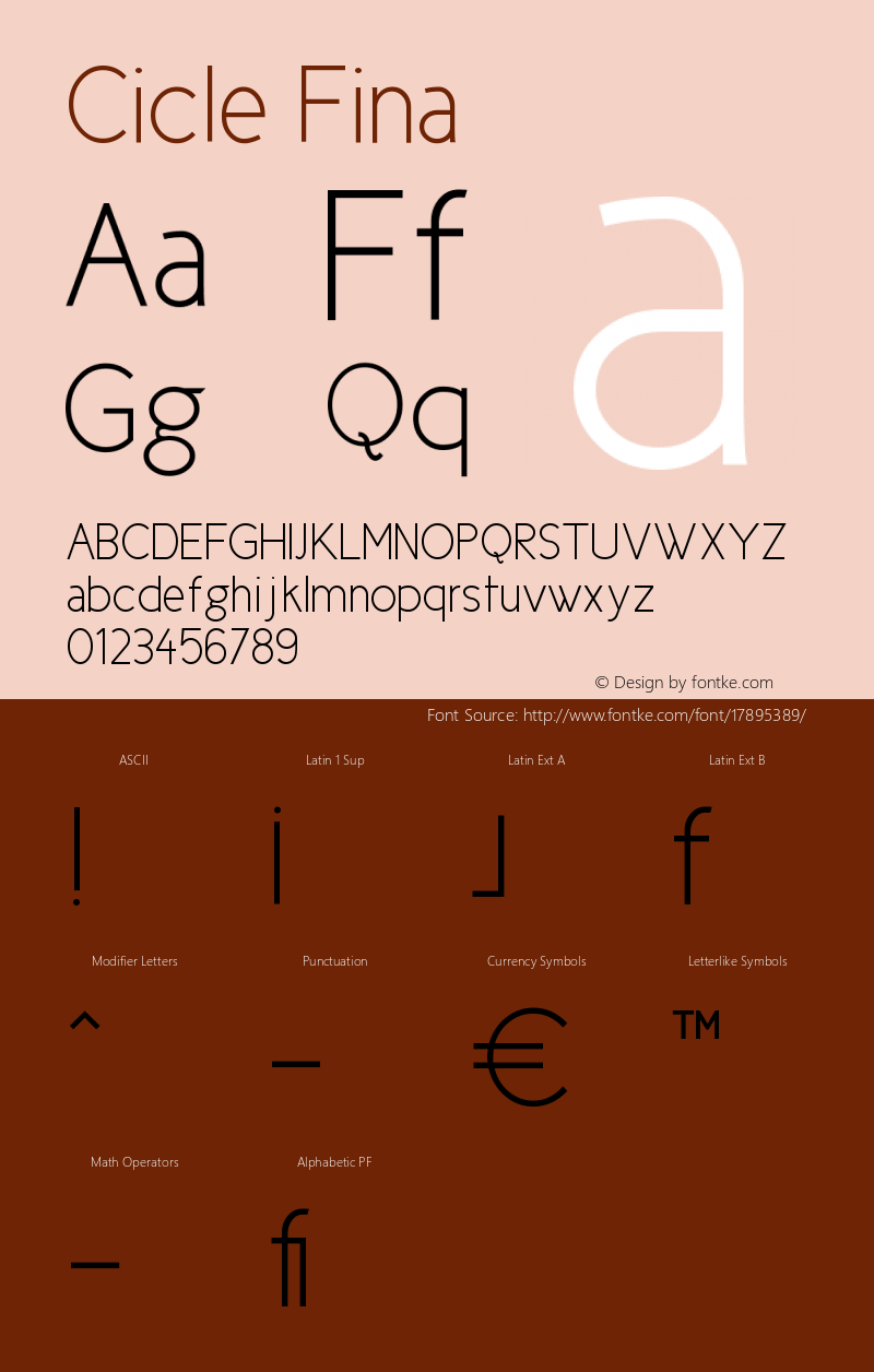 Cicle Fina 001.000 Font Sample