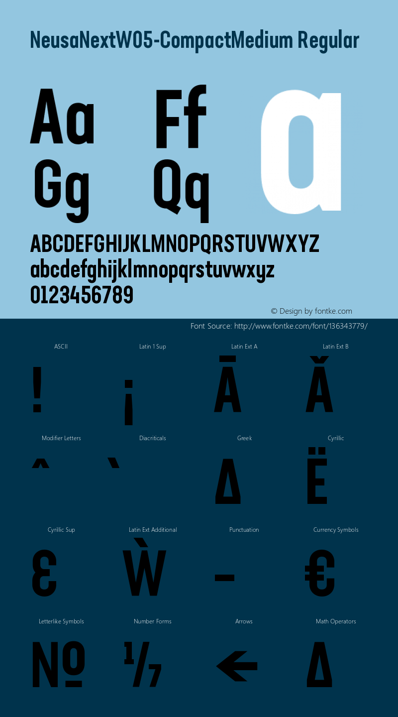 Neusa Next W05 Compact Medium Version 1.20 Font Sample