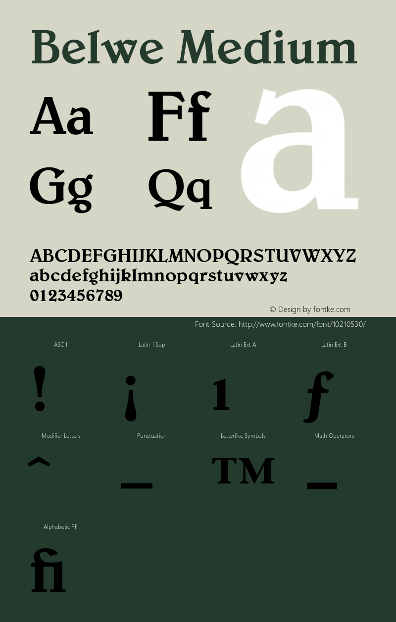 Belwe Medium 001.001 Font Sample