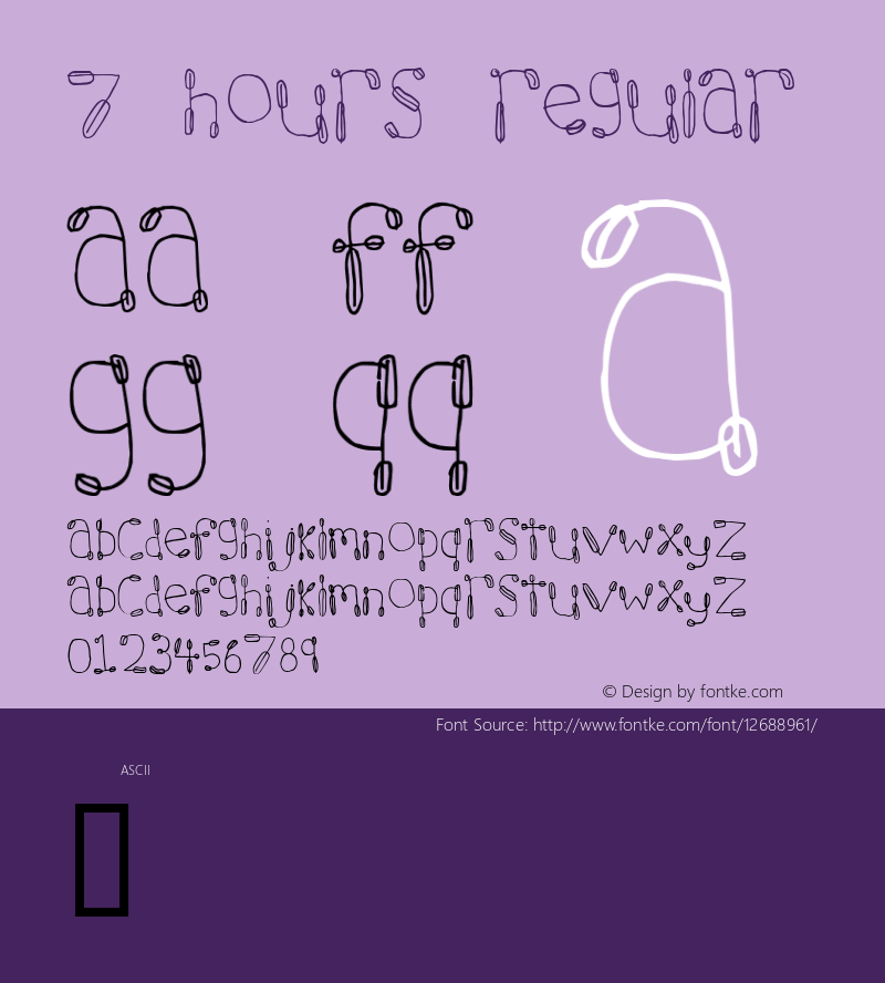 7 hours Regular Revision 1: 9.2.97 Font Sample