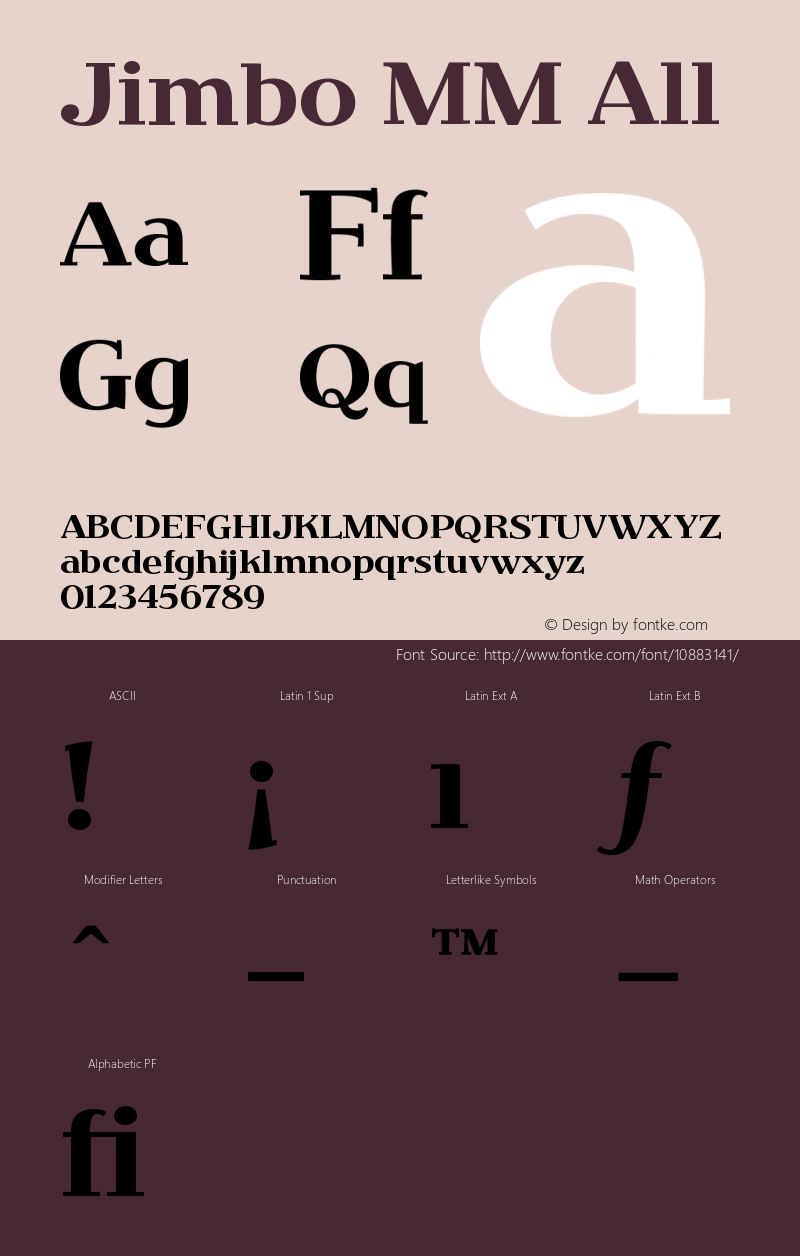 Jimbo MM All Version 001.000 Font Sample