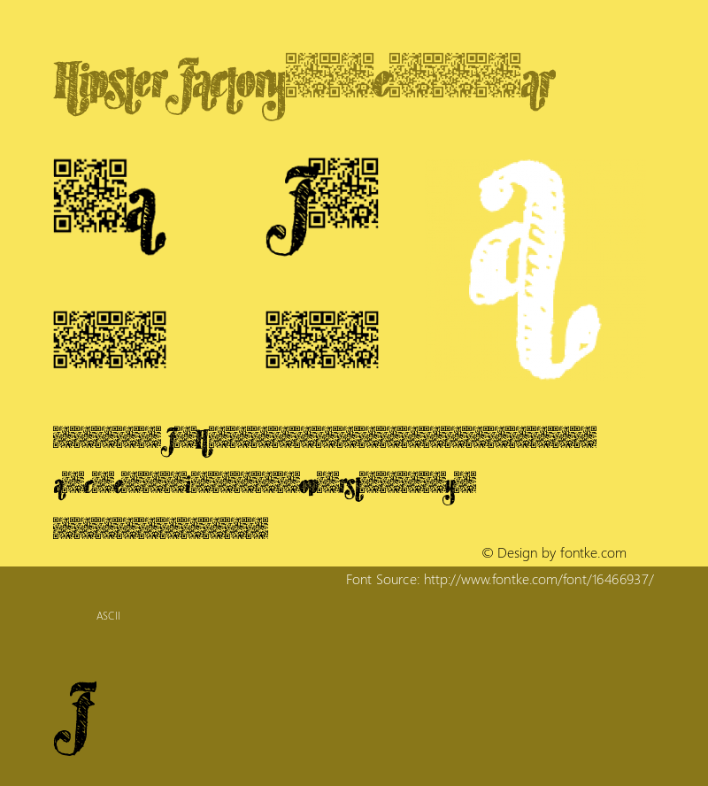 HipsterFactory Regular Version 1.00 March 7, 2016, initial release Font Sample