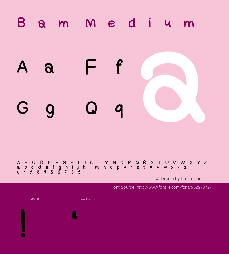 Bam Version 001.000 Font Sample