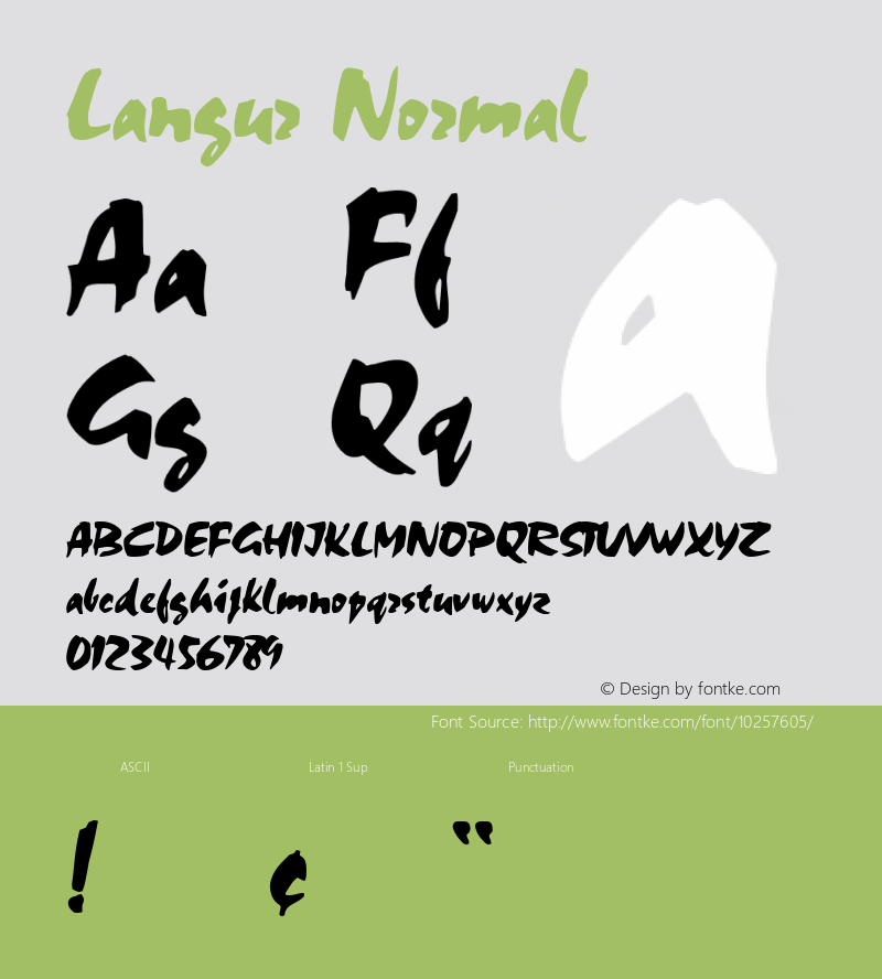 Langur Normal 1.0 Mon May 15 08:59:51 1995 Font Sample