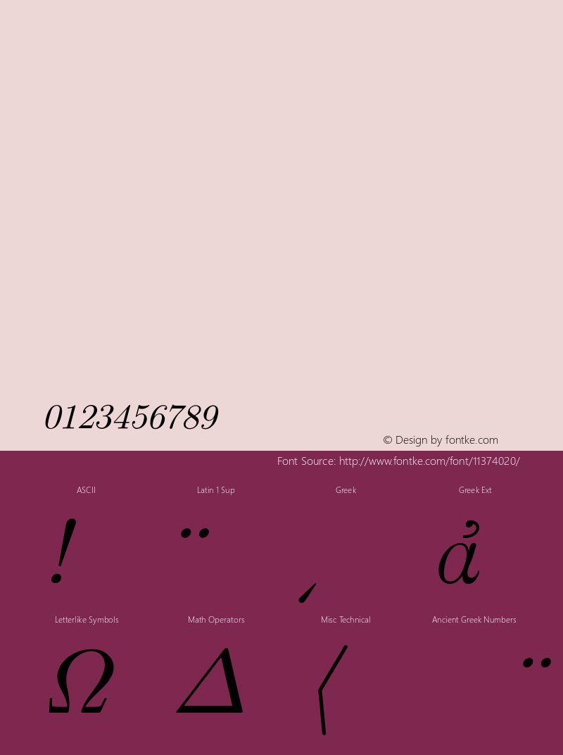 CM Roman Greek Italic Version 001.001 Font Sample