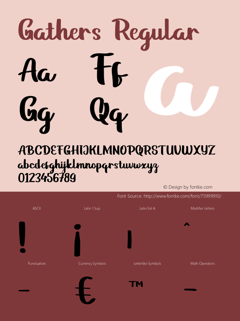 GathersRegular Version 1.002;Fontself Maker 3.5.1 Font Sample