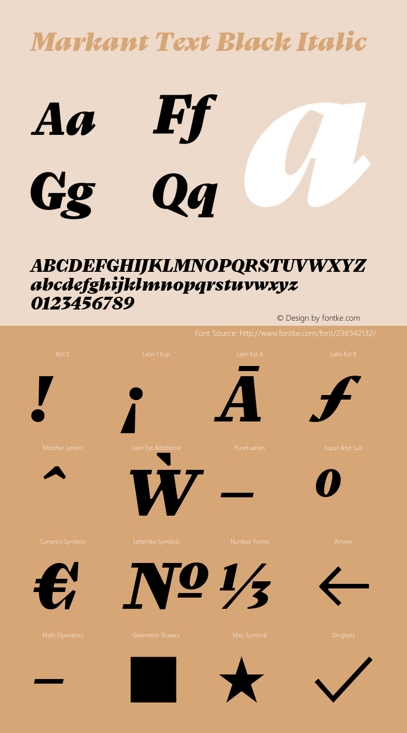 Markant Text Black Italic Version 1.000图片样张