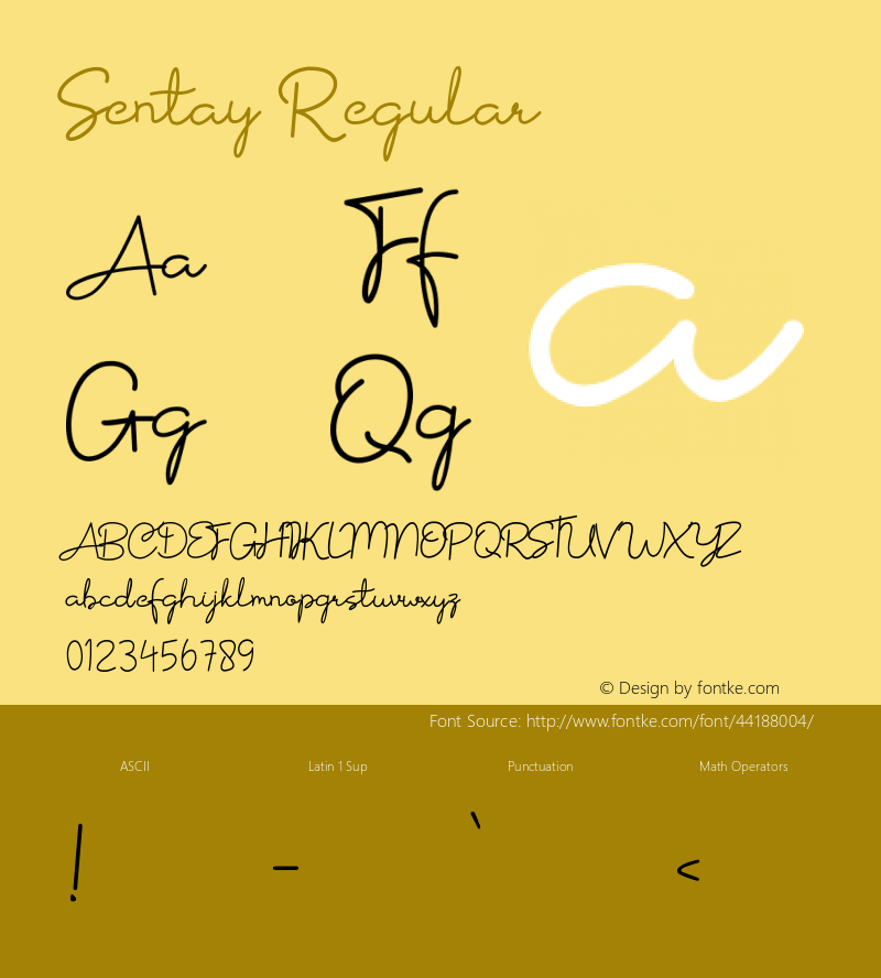 Sentay Version 1.00;November 13, 2019;FontCreator 12.0.0.2545 64-bit Font Sample