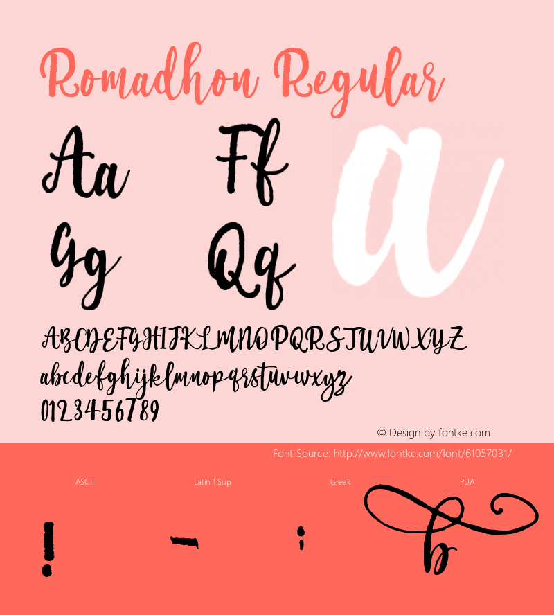 Romadhon Version 1.00;March 29, 2020;FontCreator 11.5.0.2427 32-bit Font Sample