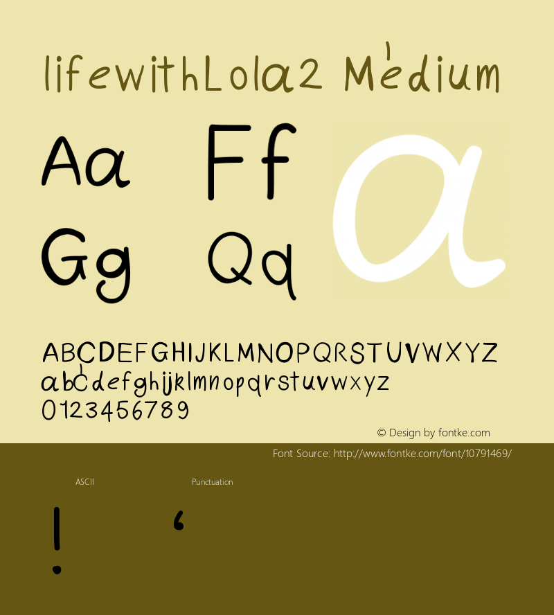 lifewithLola2 Medium Version 001.000 Font Sample