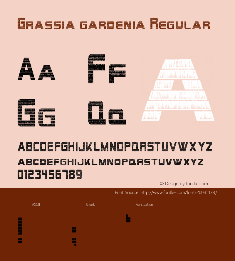 Grassia gardenia Version 1.00 August 27, 2014, initial release Font Sample