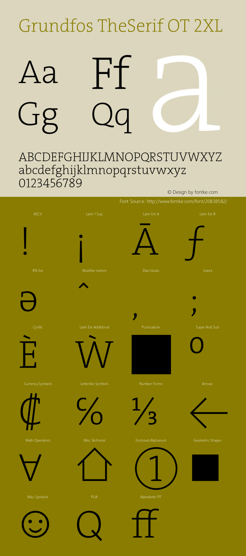 GrundfosTheSerifOT-2XL Version 1.003 Font Sample