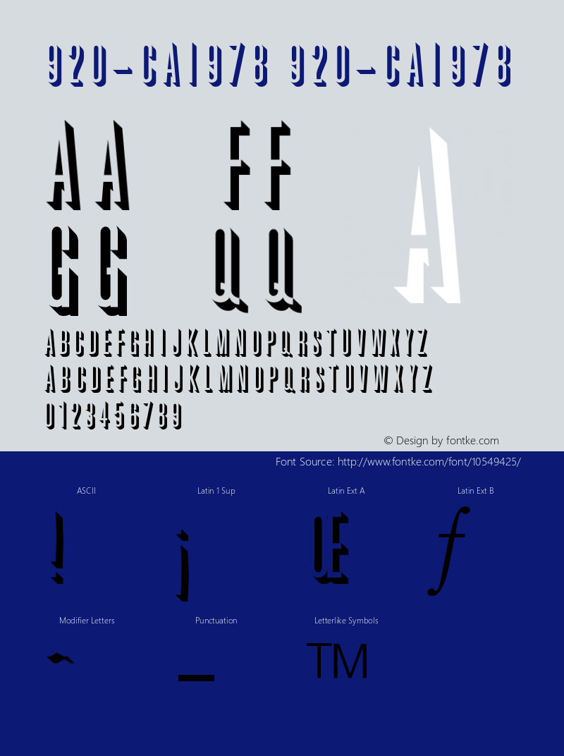 920-CAI978 920-CAI978 Version 3.0 Font Sample