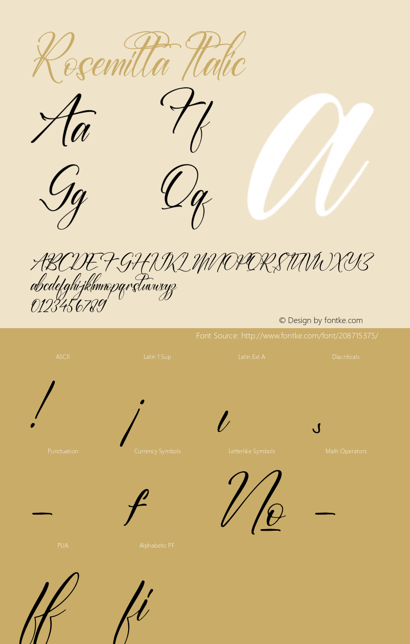 Rosemitta Italic Version 1.00;January 15, 2022;FontCreator 13.0.0.2683 64-bit图片样张