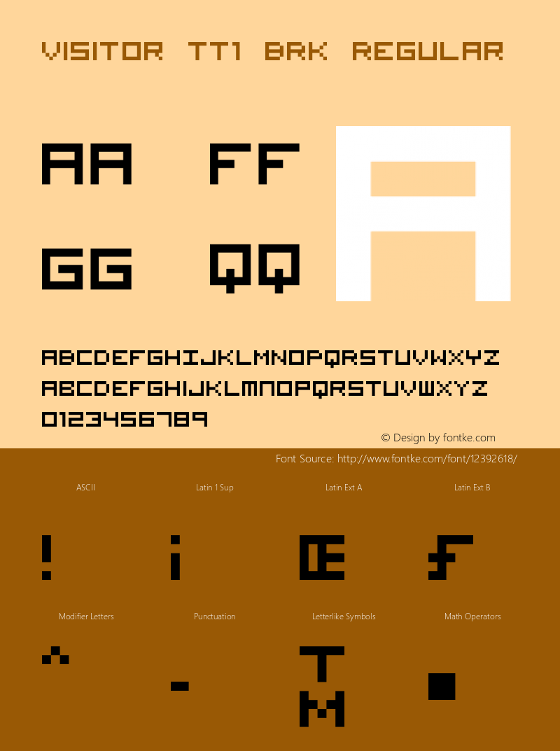 Visitor TT1 BRK Regular Version 3.11 Font Sample