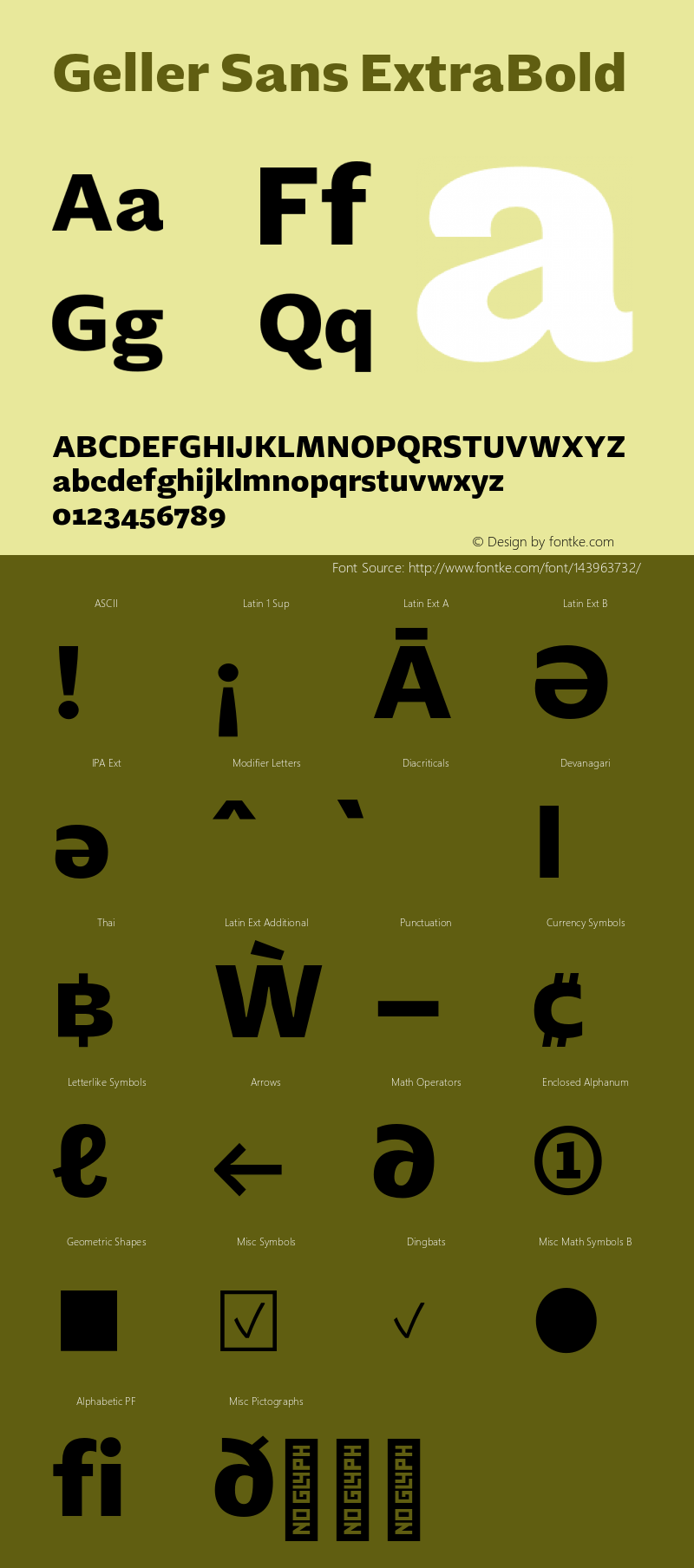 Geller Sans ExtraBold Version 1.000;hotconv 1.0.109;makeotfexe 2.5.65596 Font Sample