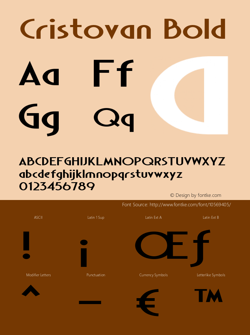 Cristovan Bold Version 1.000 Font Sample