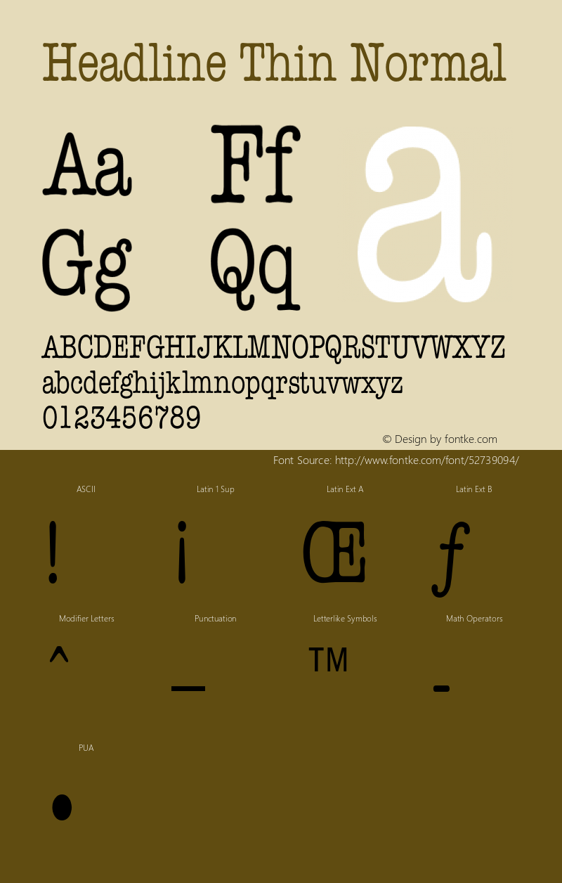 HeadlineThinNormal Altsys Fontographer 4.1 1/5/95 {DfLp-URBC-66E7-7FBL-FXFA} Font Sample