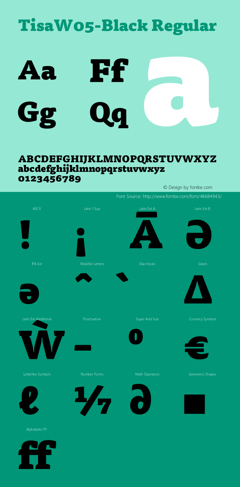 Tisa W05 Black Version 7.60 Font Sample