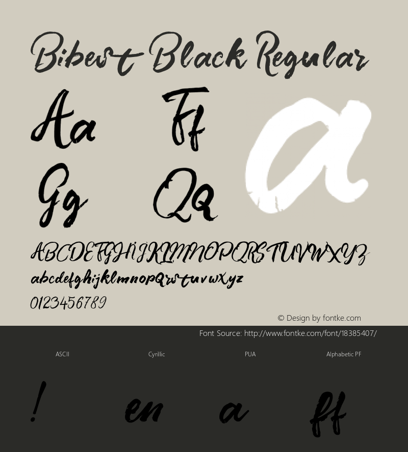 Bibest Black Regular Version 1.000 Font Sample