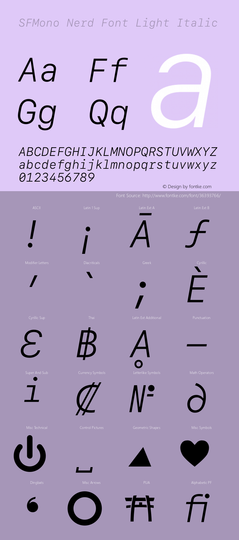 SF Mono Light Italic 13.1d0e1 Font Sample