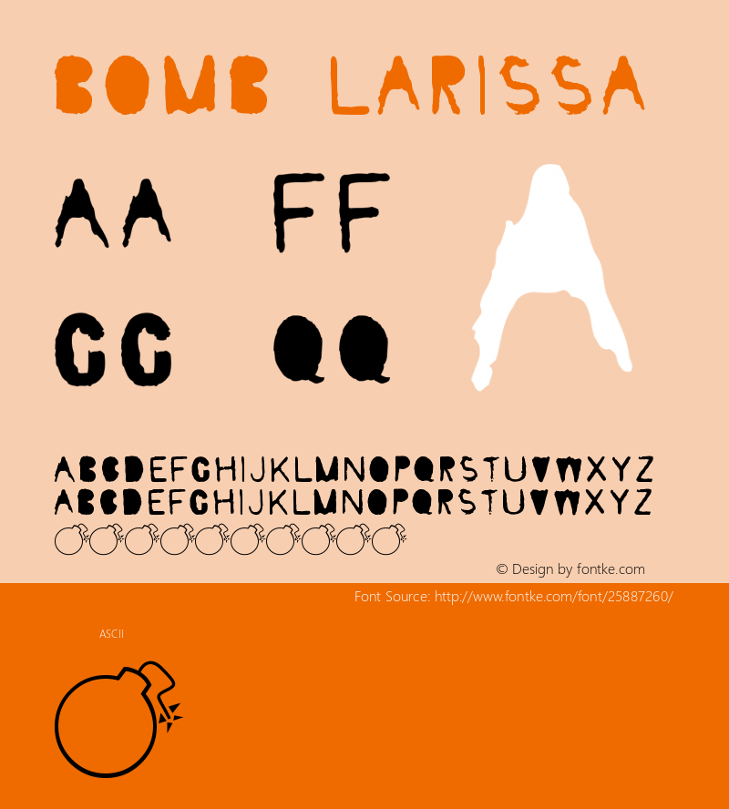 BombLarissa Version 001.000 Font Sample