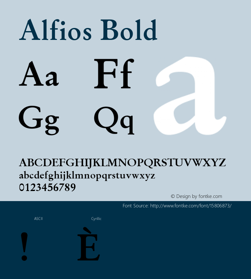Alfios Bold Version 1.01; ttfautohint (v1.4.1) Font Sample