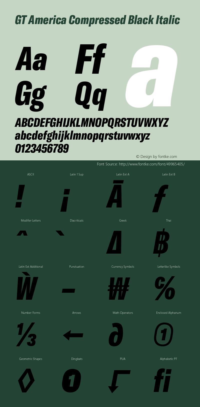 GT America Compressed Black Italic Version 4.001;PS 004.001;hotconv 1.0.88;makeotf.lib2.5.64775 Font Sample