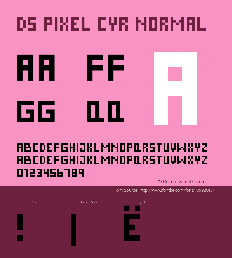 DS Pixel Cyr Normal Version 001.001 Font Sample