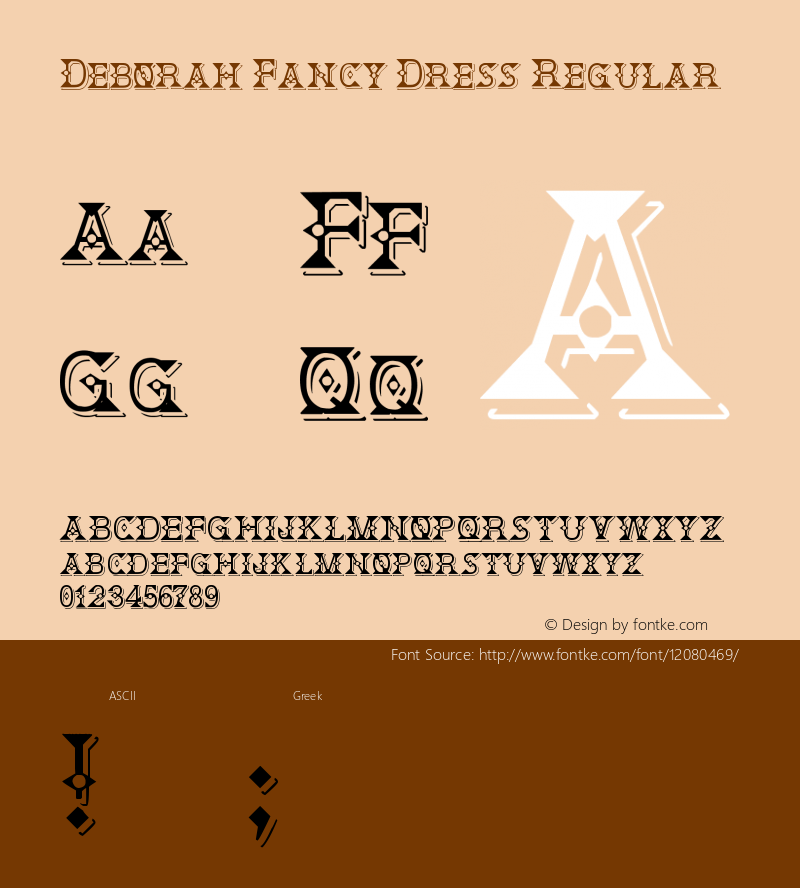 Deborah Fancy Dress Regular Version 1.00 October 5, 2008, initial release Font Sample
