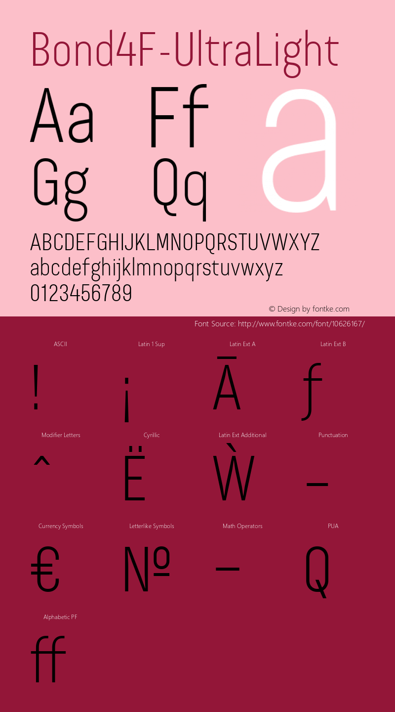 Bond4F-UltraLight ☞ 0.95;com.myfonts.easy.4thfebruary.bond-4f.ultra-light.wfkit2.version.4dHt Font Sample