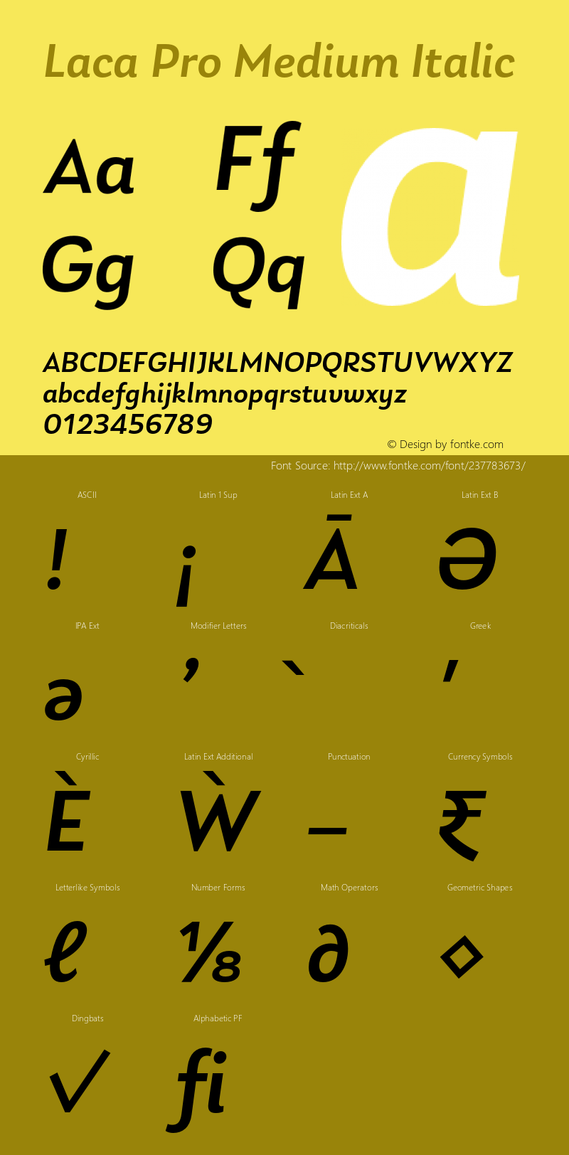 Laca Pro Medium Italic Version 1.007图片样张