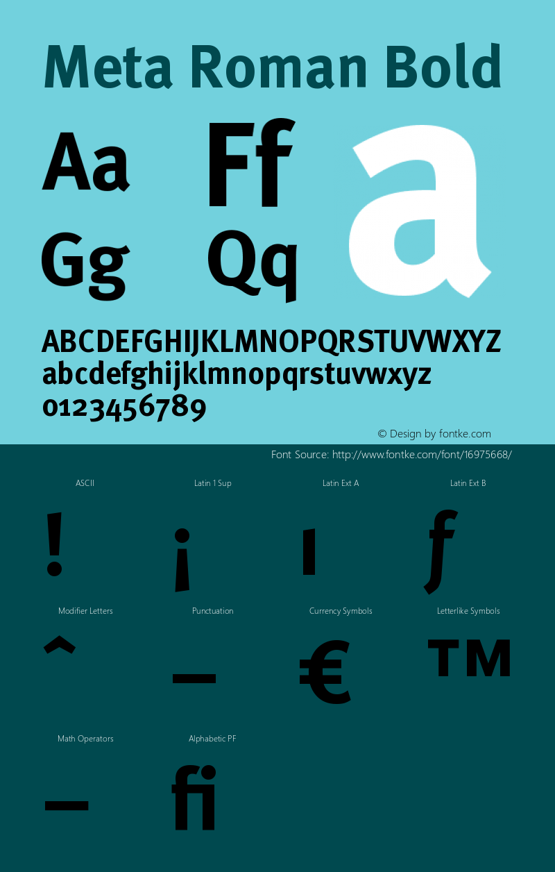 Meta Roman Bold 004.301 Font Sample